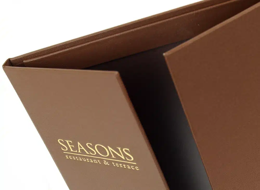 brown buckram gatefold