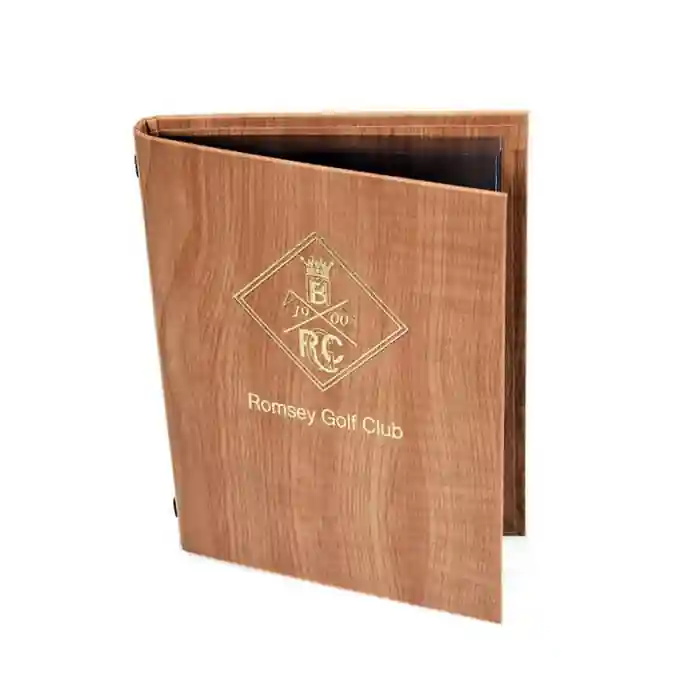 Wooden Effect Menu Covers - Smart Hospitality Supplies - Romsey Golf Club