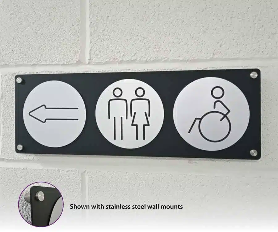 3 Symbol wall mounted directional plaque - Image 2