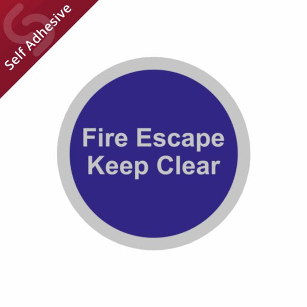 Fire Escape Keep Clear Door Sign Disc