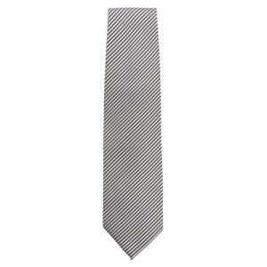 Uniform Works Tie Silver and Black Fine Stripe