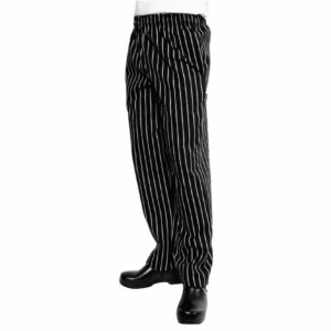 Chef Works Unisex Easyfit Chefs Trousers Black and White Striped M