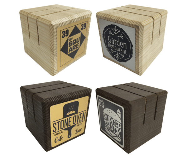 Branded Wooden Block Menu Holders - Smart Hospitality Supplies