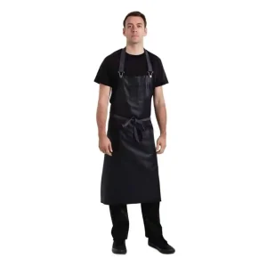 Chef Works Urban Wet Look Boulder Wide Bib Apron Purple and Black