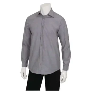 Chef Works Chambray Mens Long Sleeve Shirt Grey 2XL