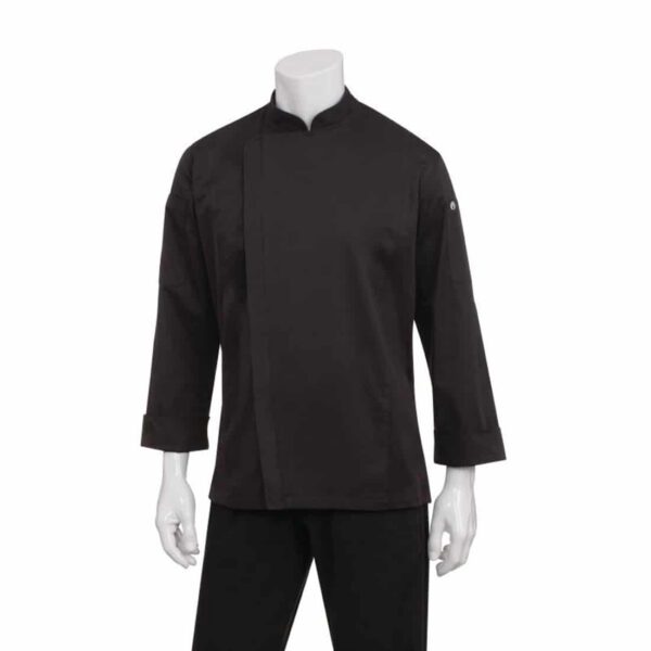 Chef Works Hartford Lightweight Zipper Unisex Chef Jacket Black XXL