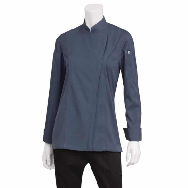 Chef Works Hartford Lightweight Zip Womens Chef Jacket Blue XS