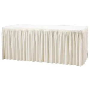 Table Top Cream Cover & Skirting - Plisse Style