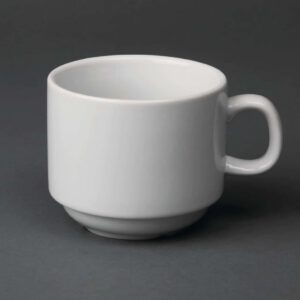 Olympia Whiteware Stacking Tea Cups 200ml 7oz