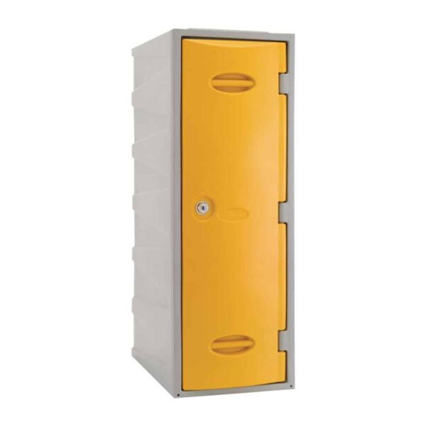 Extreme Plastic Single Door Locker Camlock Yellow 900mm