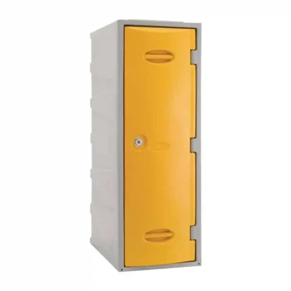 Extreme Plastic Single Door Locker Camlock Yellow 900mm