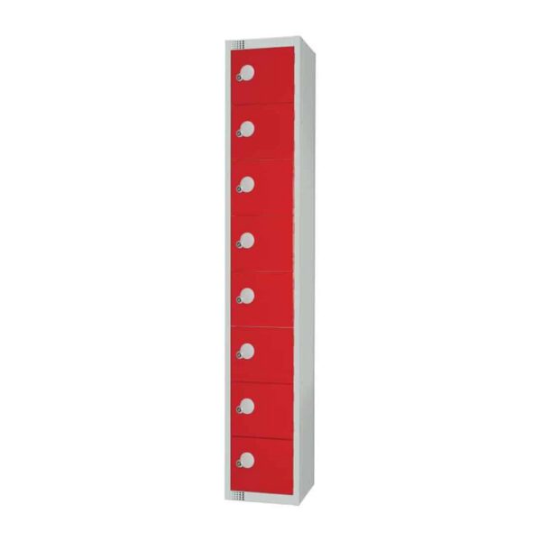 Elite Eight Door Camlock Locker Red