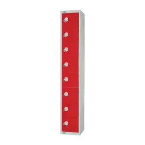 Elite Eight Door Coin Return Locker Red