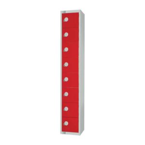 Elite Eight Door Padlock Locker Red