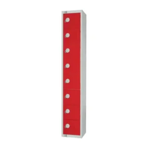 Elite Eight Door Padlock Locker Red