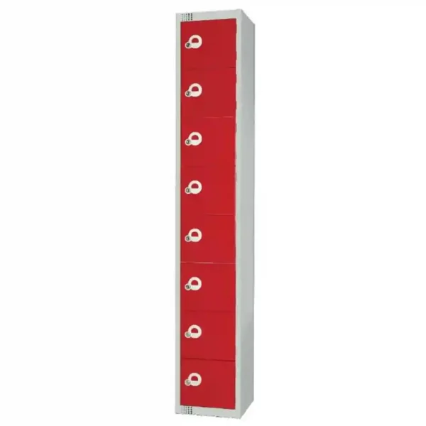 Elite Eight Door Electronic Combination Locker Red