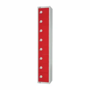 Elite Eight Door Padlock Locker Red
