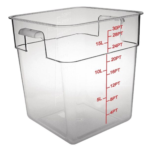 Vogue Polycarbonate Square Storage Container 15Ltr