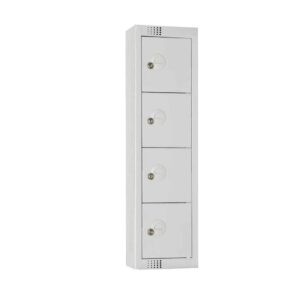 Elite Personal Effects Locker 4 Door Grey Camlock