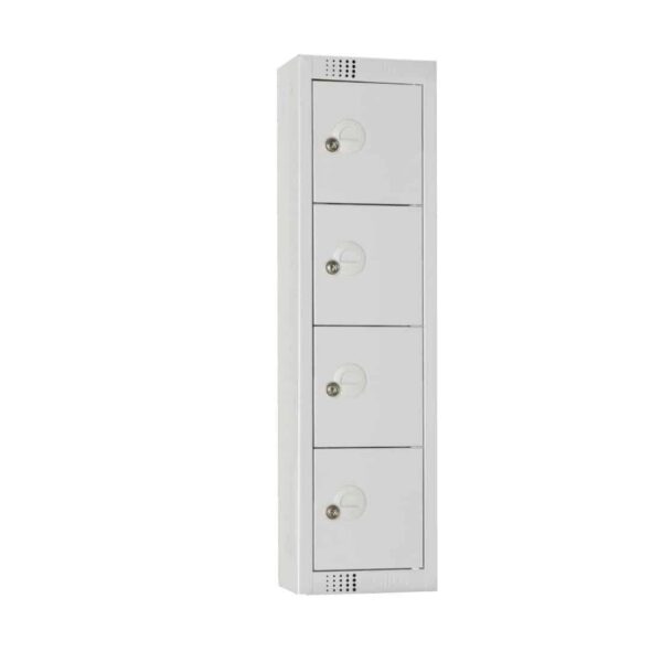 Elite Personal Effects Locker 4 Door Grey Camlock