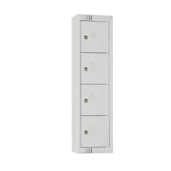 Elite Personal Effects Locker 4 Door Grey Camlock
