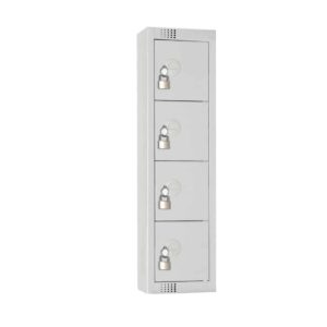 Elite Personal Effects Locker 4 Door Grey Padlock