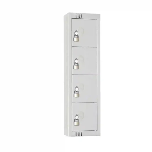 Elite Personal Effects Locker 4 Door Grey Padlock