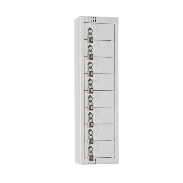 Elite Personal Effects Locker 8 Door Grey Padlock