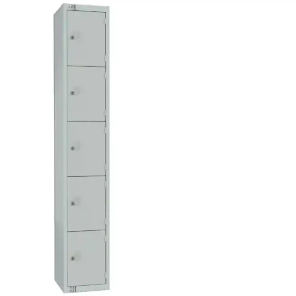 Elite Five Door Electronic Combination Locker with Sloping Top Grey