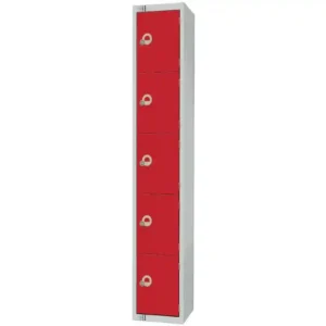 Elite Five Door Manual Combination Locker Locker Red