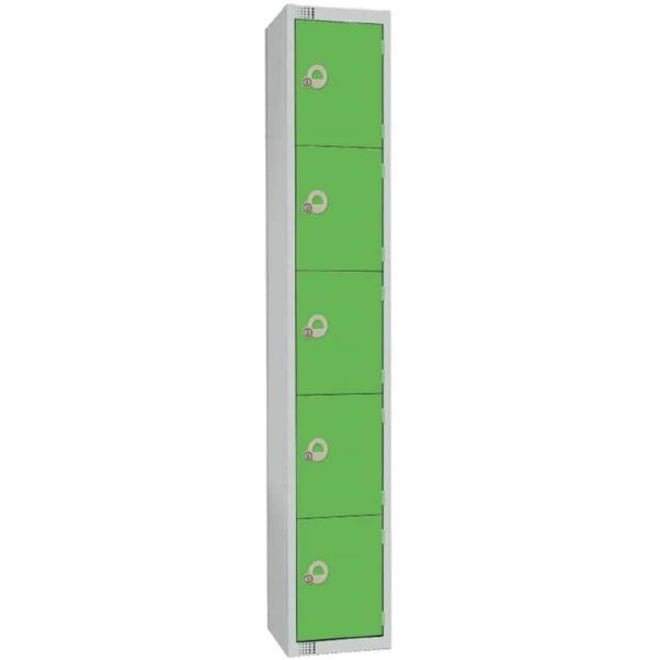 Elite Five Door Camlock Locker Green