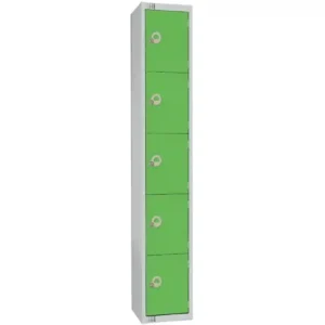 Elite Five Door Coin Return Locker Green