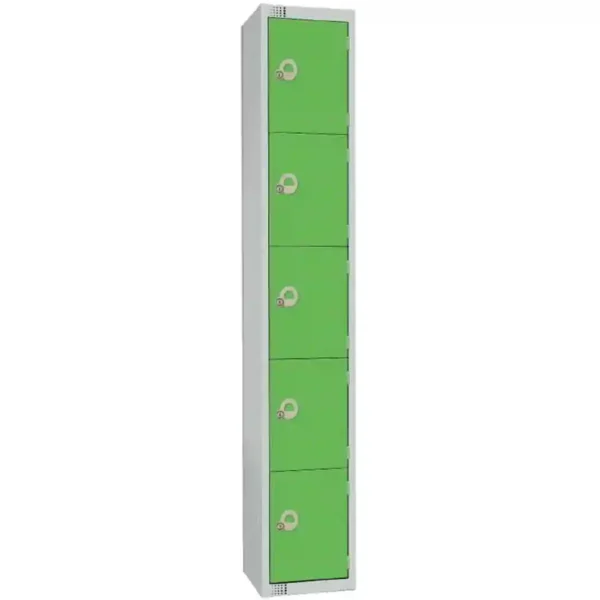 Elite Five Door Padlock Locker Green