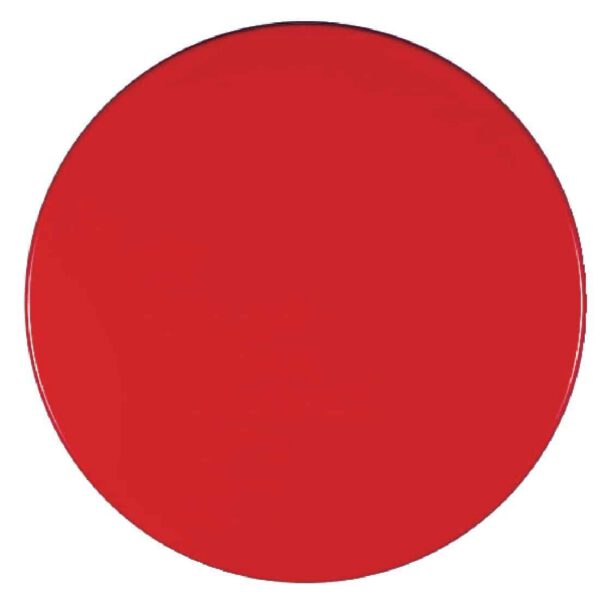 Werzalit Pre-drilled Round Table Top  Dark Red 600mm