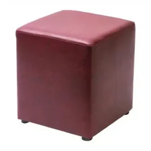 Cube Faux Leather Bar Stool Garnet