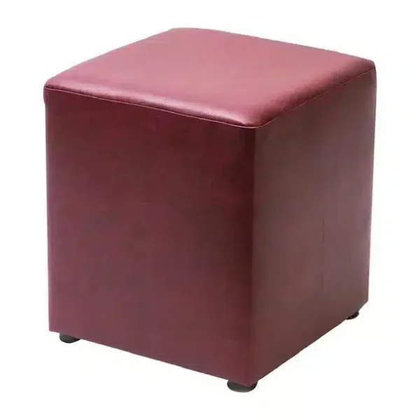 Cube Faux Leather Bar Stool Garnet