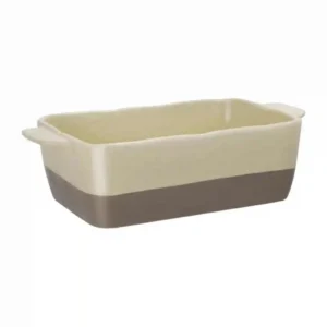 Olympia Cream And Taupe Ceramic Roasting Dish ⅓GN
