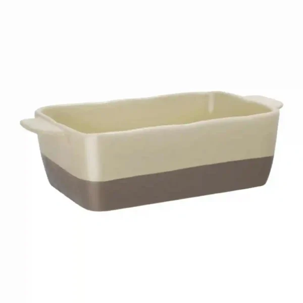 Olympia Cream And Taupe Ceramic Roasting Dish ⅓GN