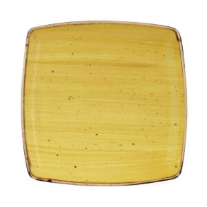Churchill Stonecast Deep Square Plate Mustard Seed Yellow 260mm