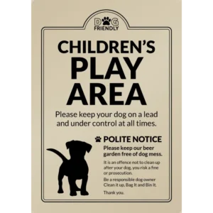 Dog Friendly Childrens Play Area - Clean it up