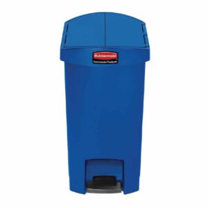 Rubbermaid Slim Jim End Step on Pedal Bin Blue 30 Ltr