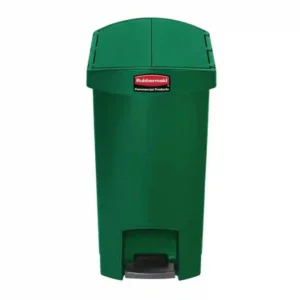 Rubbermaid Slim Jim End Step on Pedal Bin Green 30 Ltr