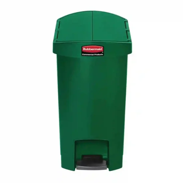 Rubbermaid Slim Jim End Step on Pedal Bin Green 30 Ltr