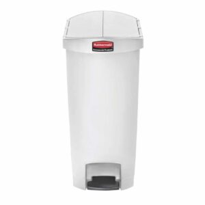 Rubbermaid Slim Jim End Step on Pedal Bin White 50 Ltr