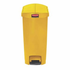 Rubbermaid Slim Jim End Step on Pedal Bin Yellow 50 Ltr