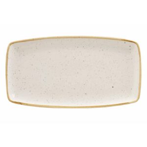 Churchill Stonecast Rectangular Plate Barley White 350 x 185mm