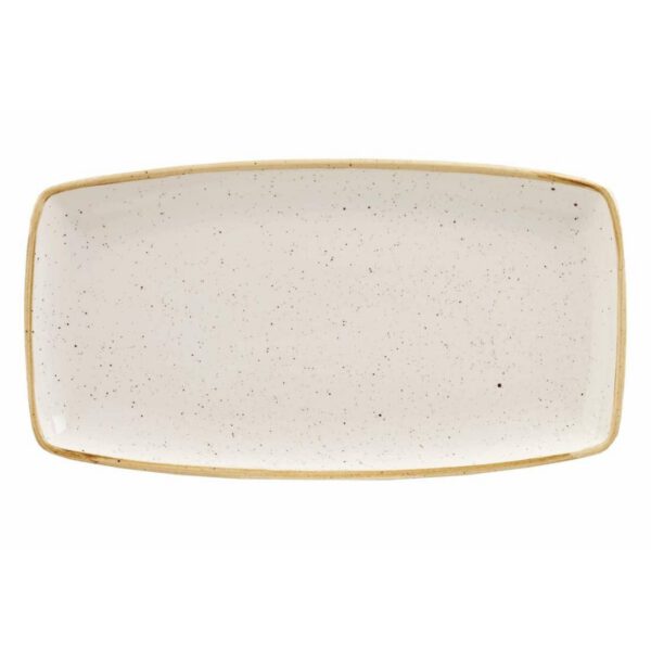Churchill Stonecast Rectangular Plate Barley White 350 x 185mm