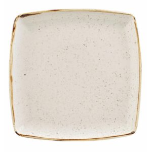 Churchill Stonecast Deep Square Plate Barley White 260mm