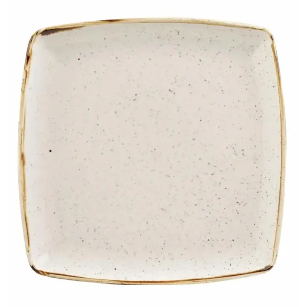 Churchill Stonecast Deep Square Plate Barley White 260mm