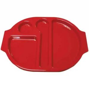 Kristallon Plastic Food Compartment Tray Small Red